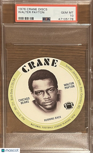 PSA 10 RC Walter Payton 1976 Crane Vintage 1st Rookie Promo Limited Edition Rare
