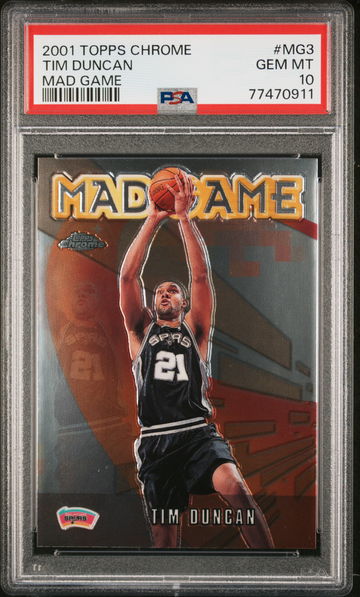 2001 Topps Chrome Mad Game Tim Duncan #MG3 PSA 10