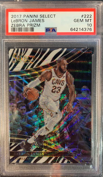 2017-18 Panini Select Lebron James Courtside Zebra PSA 10