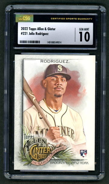 2022 Topps Allen & Ginter Julio Rodriguez Rookie rc #221 CSG 10 Gem Mint