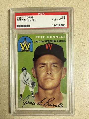 1954 Topps #6 Pete Runnels PSA 8 NM-MT SENATORS 
