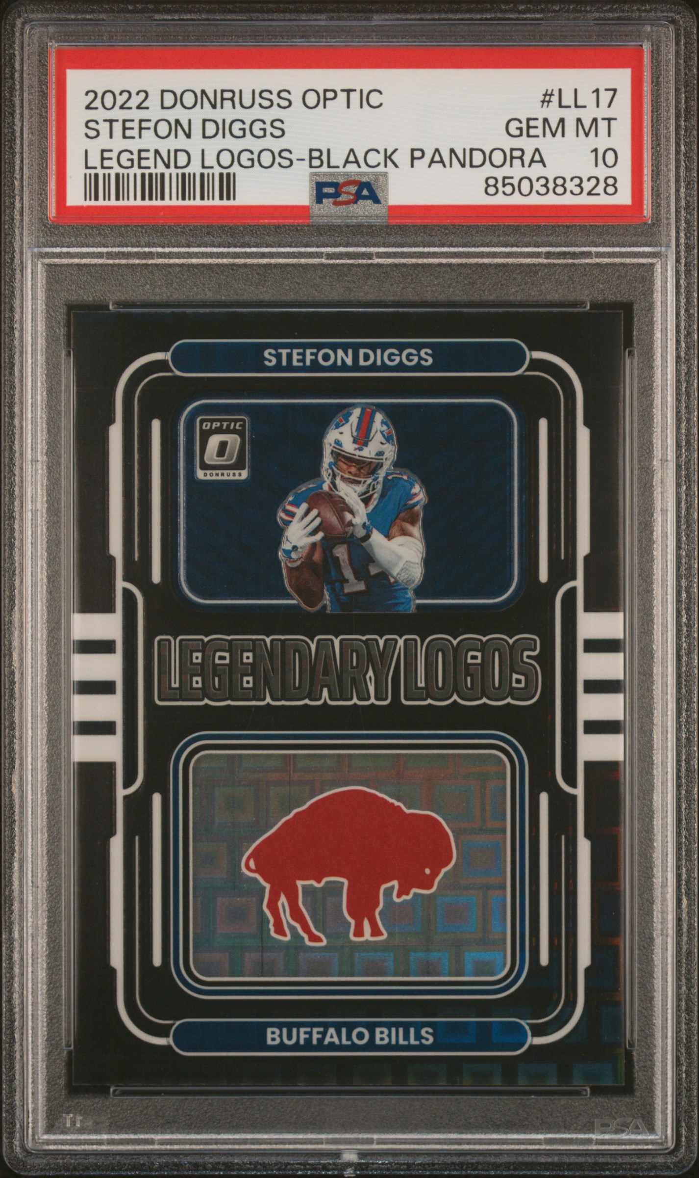 2022 Donruss Optic Legendary Logos Stefon Diggs Black Pandora #6/25 - PSA 10