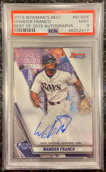 2019 Bowman’s Best WANDER FRANCO RC Rookie Auto B19-WF PSA 9 MINT Tampa Bay Rays