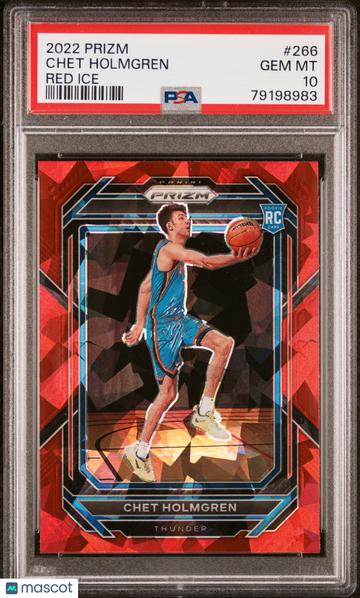 2022 Panini Prizm Chet Holmgren #266 Red Ice PSA 10