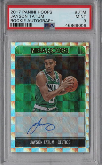 2017 Panini Hoops Jayson Tatum Rookie Autograph PSA 9 Mint
