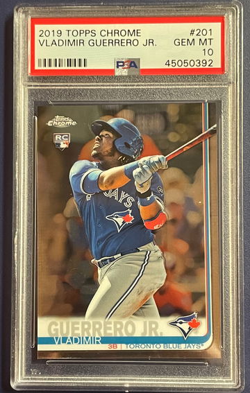 2019 Topps Chrome Vladimir Guerrero Jr. PSA 10 GEM MINT ROOKIE RC Blue Jays #201