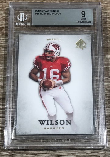 RUSSELL WILSON 2012 SP Authentic RC #87 BGS 9 MINT POP 7
