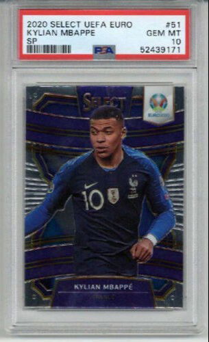 2020 PANINI SELECT TERRACE UEFA EURO #51 KYLIAN MBAPPE PSA 10 SP LOW POP RARE