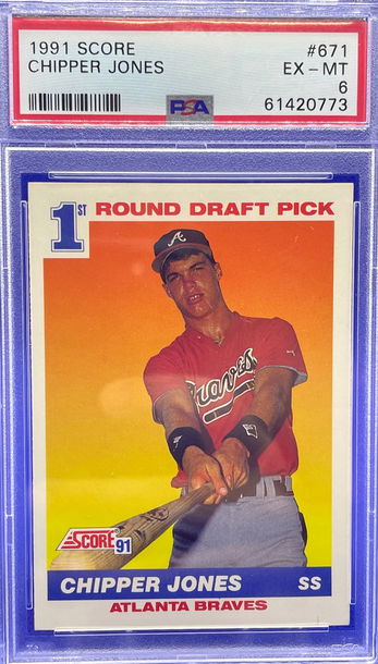 1991 Score Chipper Jones PSA 6 EX-MT #671 Rookie Card Atlanta Braves RC HOF