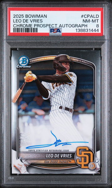 2025 Bowman Bowman Leo De Vries #CPA-LD PSA 8