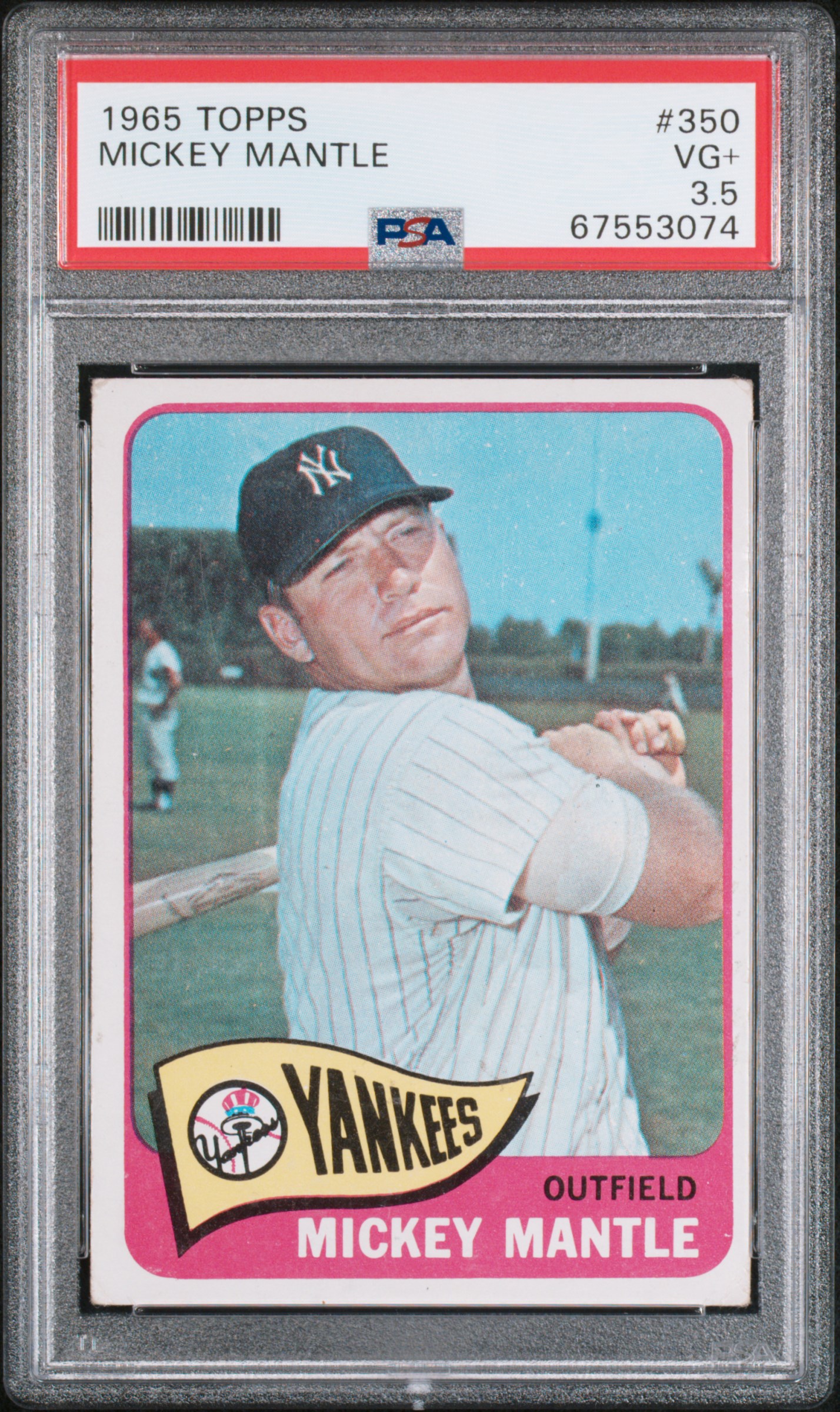 1965 Topps #350 Mickey Mantle PSA 3.5
