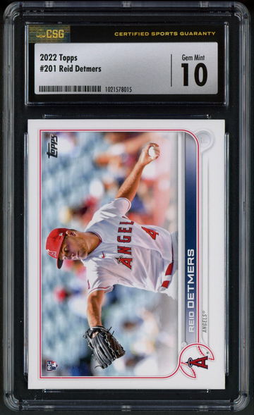 2022 Topps Series 1 Reid Detmers RC #201 CSG 10 Gem Mint - Los Angeles Angels