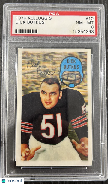 1970 Kellogg's Dick Butkus #10 PSA 8