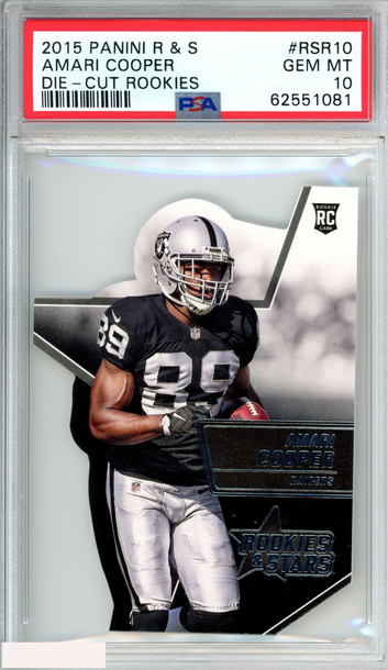 2015 PANINI ROOKIES AND STARS DIE-CUT ROOKIES AMARI COOPER #RSR10 POP 1! PSA 10