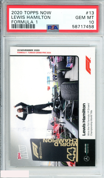 2020 TOPPS NOW F 1 LEWIS HAMILTON #13 FORMULA 1 MERCEDES AMG PSA 10 GEM MT