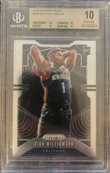 2019-20 Panini Prizm #248 Zion Williamson Pelicans RC Rookie BGS 10 PRISTINE