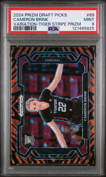 2024 Panini Prizm Draft Picks Variation-Tiger Stripe Prizm Cameron Brink #89 PSA 9