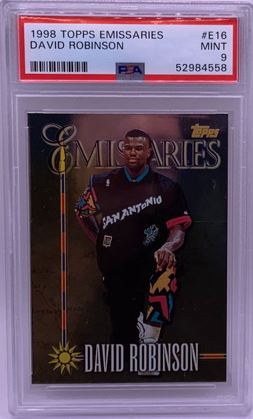 1998 DAVID ROBINSON THE ADMIRAL SPURS TOPPS EMISSARIES PSA 9 #E16 HOF POP 1