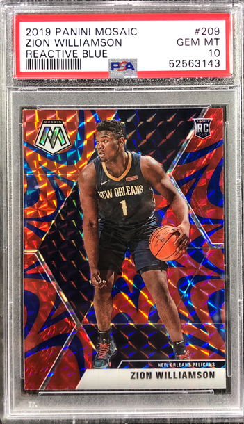 2019 Mosaic Zion Williamson #209 Blue Reactive PSA 10 GEM MINT 