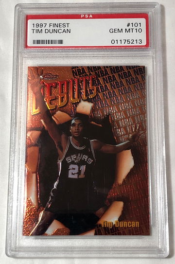 1997 FINEST TIM DUNCAN #101 GEM MT-10