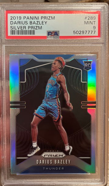 2019 Panini Prizm Darius Bazley Prizm Silver Rookie Card PSA 9