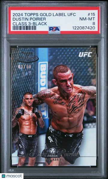 2024 Topps Gold Label UFC Dustin Poirier #15 Class 3 Black /10 PSA 8