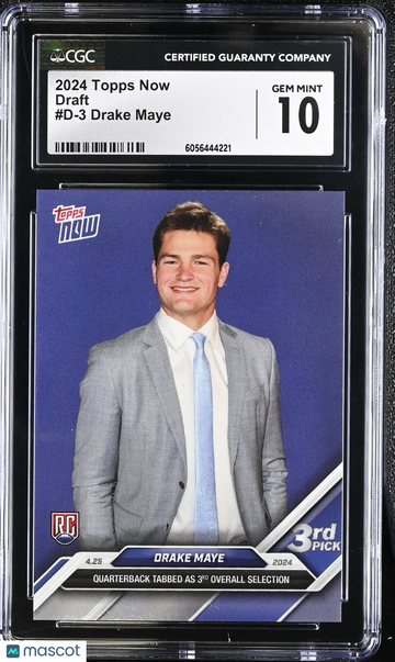 2024 Topps Now Drake Maye #D-3 Draft CGC 10