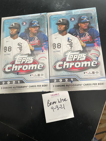 2 Lot of 2021 Topps Chrome Hobby Boxes