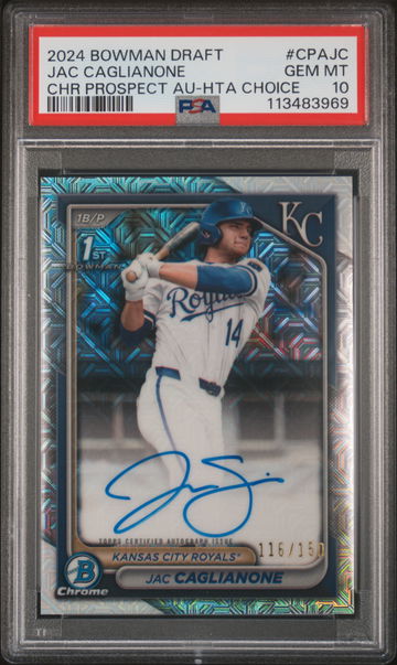 2024 Chrome Draft Autographs Hta Choice Refractors Jac Caglianone #CPAJC /150 PSA 10