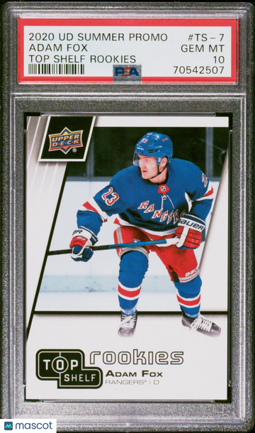 2020 Upper Deck Summer Promo Top Shelf Rookies Adam Fox #TS-7 PSA 10