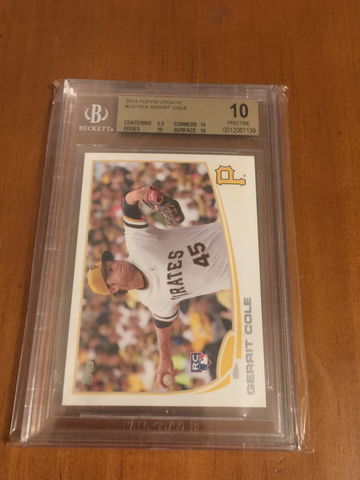 2013 Topps Update Gerrit Cole Rc BGS 10 Pristine 