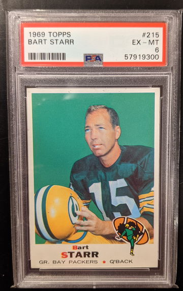 1969 Topps Bar Starr PSA 6 Centered