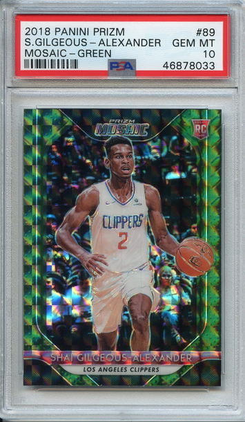 Shai Gilgeous Alexander Gilgeous-Alexander Green Mosaic Prizm PSA 10 NEP