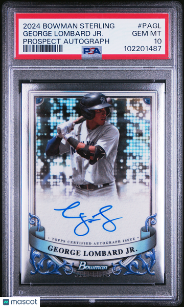 2024 Bowman Sterling Prospect Autographs George Lombard JR. #PAGL PSA 10