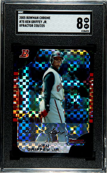 2005 Bowman Chrome Ken Griffey Jr. Xfractor /225 SGC 8