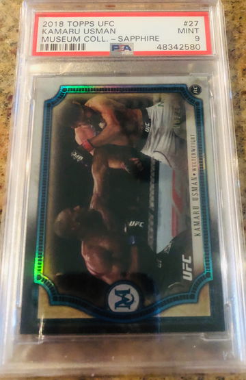 2018 UFC Topps Museum Kamaru Usman RC Sapphire #/25 PSA  9 POP 1 & No 10’s