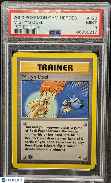 2000 Pokemon Gym Heroes Misty's Duel #123 1st Edition PSA 9