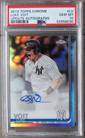 Luke Voit 2019 Topps Chrome Update Auto PSA 10 First Yankees Auto Pop 8