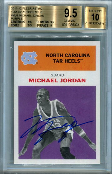 2011 Fleer retro Michael Jordan auo BGS 9.5 auto 10