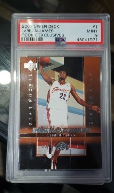 2003 UD Rookie Exclusives Lebron James PSA 9