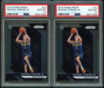 Michael Porter Jr Prizm #32 PSA 10 [LOT OF 2]