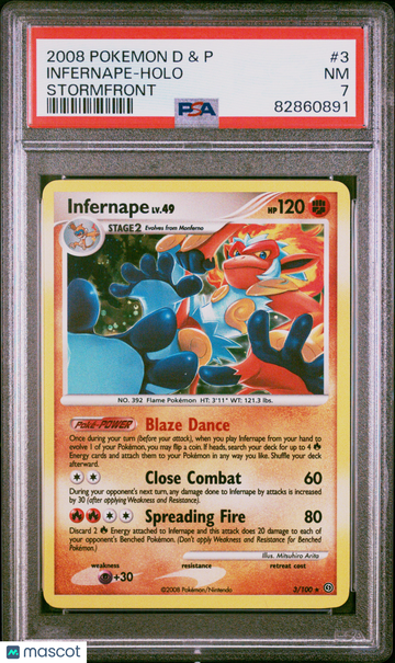 2008 Pokemon Diamond & Pearl Stormfront Infernape Holo Stormfront PSA 7 #3