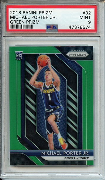 Michael Porter Jr. 2018-19 Panini Prizm #32 Green PSA 9 Mint Rookie RC! 8574