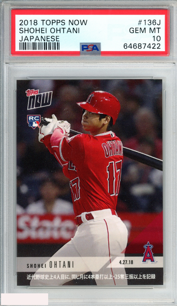 2018 TOPPS NOW SHOHEI OHTANI #136J JAPANESE ROOKIE RC ANGELS PSA 10 GEM MT
