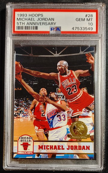 1993 Hoops 5th Anniv Michael Jordan PSA 10