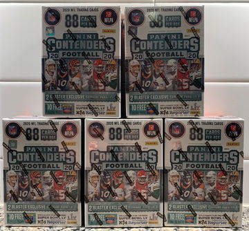 2020 Panini Contenders Football Fanatics Blaster Box Lot (x5) - Sealed
