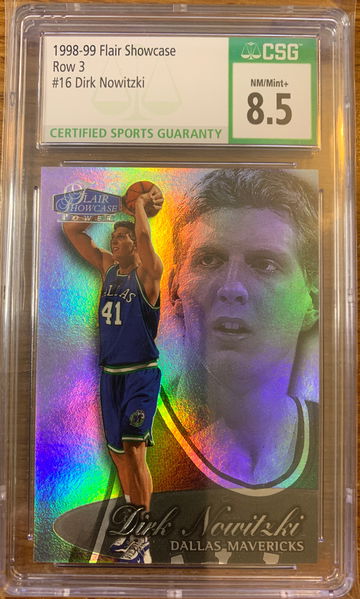 Dirk Nowitzki 1998 Showcase RC row 3 #16 CSG 8.5