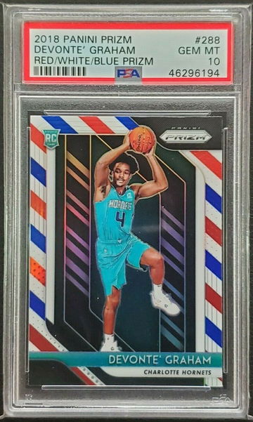 2018 Devonte Graham Prizm Red White Blue PSA 10