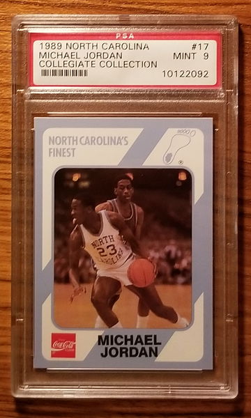 1989 North Carolina #17 Michael Jordan collegiate collection psa 9 coca cola