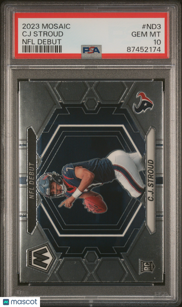 CJ Stroud 2023 Panini Mosaic #ND3 NFL Debut Rookie RC PSA10 GEM MT Texans